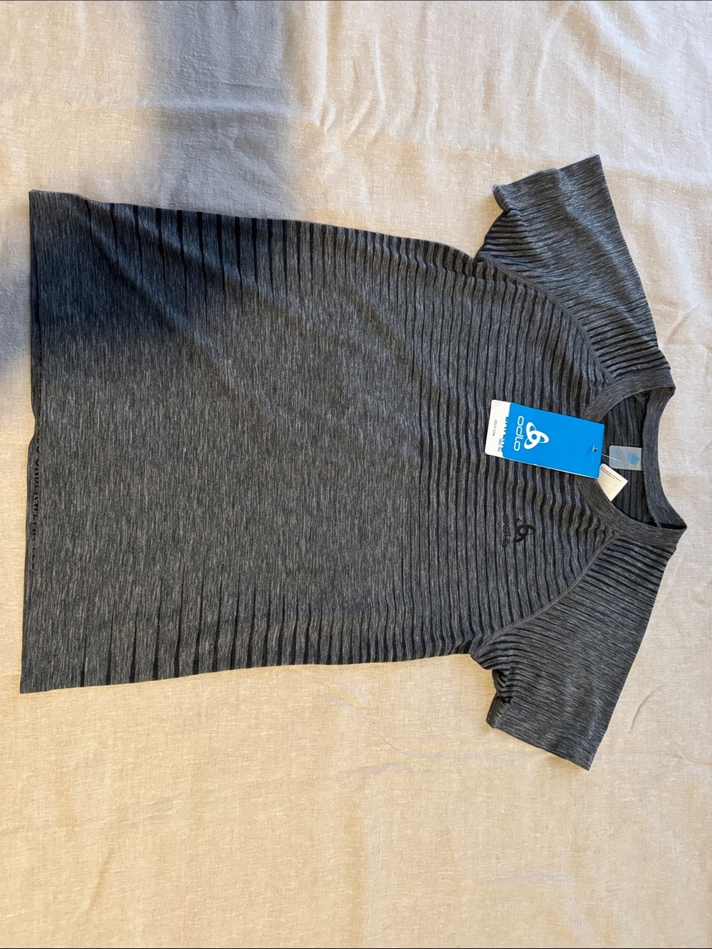 Odlo Men’s Short Sleeve Performance Tee — Dark Gray